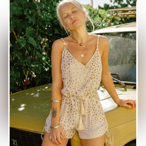 Yireh Hudson Tassel Romper In Avante Size Medium - Picture 1 of 13